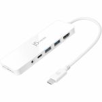 j5create JCD373 USB-C Multi-Port Hub with Power Delivery - for Projector  Notebook  Monitor  Flash Drive  Keyboard  Mouse  Headphone  Speaker  TV - Charging Capability - Memory Card Rea