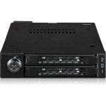 Icy Dock ToughArmor MB092VK-B Drive Enclosure for 3.5in PCI Express NVMe 4.0  U.2  U.3 - SFF-8654 SlimSAS Host Interface Internal - Black - Hot Swappable Bays - 2 x SSD Supported - 2 x