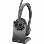 HP 77Z00AA Poly Voyager 4320 Microsoft TeamsCertified Headset BT700 Dongle Charging Stand
