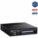 TRENDnet 12-Port 10G Layer 2 Managed SFP+ Switch  TL2-F7120  12 x 10G SFP+ Ports  240Gbps  Ethernet Splitter  NDAA & TAA Compliant  Lifetime Protection  Black - Manageable - 10 Gigabit