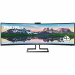 PHILIPS 499P9H - 49 inch Monitor  Curved  LED  DQHD  USB-C (90W)  RJ45  USB-Hub  4 Year Manufacturer Warranty - 49in - 48.8in Viewable - Vertical Alignment (VA) - WLED Backlight - 5120