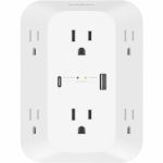 Belkin SRA008p6tt SurgePlus 6-Outlet Wall Chargerwith USB-A/USB-C 6x AC Outlets 1x USB-A 1x USB-C Port