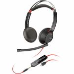 Poly Blackwire C5220 USB-C Headset + Inline Cable (Bulk) - Microsoft Teams Certification - Stereo - USB Type C  Mini-phone (3.5mm) - Wired - 32 Ohm - 20 Hz to 20 kHz - Over-the-head  On
