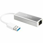 j5create JUE130 USB 3.0 Gigabit Ethernet Adapter - USB 3.0 Type A - 1000 Mbit/s Data Transfer Rate - 1 Port(s) - 1 - Twisted Pair - 10/100/1000Base-T  100Base-TX - Silver