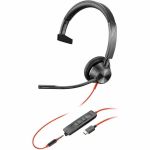 Poly Blackwire 3315 Headset +USB-C/A Adapter TAA - Mono - Mini-phone (3.5mm)  USB Type C - Wired - 32 Ohm - 20 Hz to 20 kHz - On-ear - Monaural - Supra-aural - 7.10 ft Cable - Omni-dire
