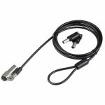 4XEM Notebook/Laptop Nano Slot Lock- 6FT - 6 ft Cable - Keyed Lock - Black - Vinyl Coated Steel - For Notebook  Tablet