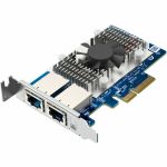 QNAP QXG-10G2T Dual-port  5-speed 10 GbE (RJ45) Network Expansion Card - PCI Express 3.0 x4 - 10 Gbit/s Data Transfer Rate - Marvell AQtion AQC107 - 2 Port(s) - 2 - Twisted Pair - Low-p