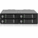 Icy Dock ToughArmor MB720MK-B V3 Drive Enclosure for 5.25in M.2  PCI Express NVMe 4.0 x4 - SFF-8612 OCuLink Host Interface Internal - Black - 4 x SSD Supported - 4 x Total Bay - 64 Gbit