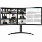 LG 34BR55QC-B 34in Class UWQHD Curved Screen LCD Monitor - 21:9 - Textured Black - TAA Compliant - 34in Viewable - Vertical Alignment (VA) - 3440 x 1440 - 16.7 Million Colors - FreeSync