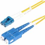 StarTech 50m (164ft) LC to SC (UPC) OS2 Single Mode Duplex Fiber Optic Cable 9/125 100G Low Insertion Loss LSZH Fiber Jumper