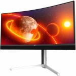 Mobile Pixels 34in Class WQHD Curved Screen Gaming Mini LED Monitor - 34in Viewable - Mini LED Backlight - 2560 x 1440 - 1000 Nit - Speakers - USB Type-C