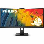 PHILIPS 34B1U5600CH 34 inch Monitor  Curved   LED  UltraWide QHD  USB-C (100W)  Webcam  4 Year Manufacturer Warranty- 34in - 34in Viewable - Vertical Alignment (VA) - WLED Backlight - 3