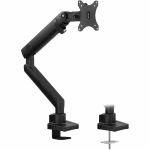 Mount-It! Monitor Arm Desk Mount  Height Adjustable Single Monitor - Black - Height Adjustable - 1 Display(s) Supported - 17in to 32in Screen Support - 17.60 lb Load Capacity - 75 x 75