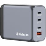Verbatim 200W 4-Port GaN Wall Charger - United States  United Kingdom  Europe - 120 V AC  230 V AC Input - 5 V DC  9 V DC  12 V DC  15 V DC  20 V DC  4.5 V DC Output - 5 A