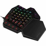 Redragon Diti K585 Gaming Keyboard - Cable Connectivity - USB 2.0 Type C Interface - RGB LED - 42 Key(s) - English (US) - QWERTY Layout - Desktop Computer  Notebook - Outemu Brown Keysw