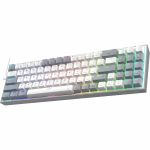 Redragon K628 Pollux Gaming Keyboard - Cable Connectivity - Compact - USB Type C Interface - RGB LED - 78 Key(s) - English (US) - QWERTY Layout - Mechanical Keyswitch - Gray