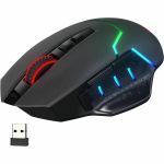 Redragon Mirage Pro M690 Gaming Mouse - Optical - Cable/Wireless - 32.81 ft - Radio Frequency - 2.40 GHz - Rechargeable - Black - USB Type C - 8000 dpi - 8 Programmable Button(s) - 3.6