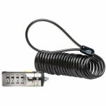 Kensington Portable Combination Laptop Lock - Grey T-Bar - TAA - 6 ft Cable - Resettable - 4-wheel - Patented T-bar/Combination Lock - Gray - Carbon Steel  Plastic - For Notebook - Self