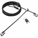 Kensington MicroSaver 2.0 Keyed Twin Laptop Lock - Custom Keyed - TAA - 8 ft Cable - Patented T-bar/Key Lock - Carbon Steel  Plastic - For Notebook  Monitor  Hard Drive  Printer  Dockin
