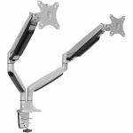 Mount-It! Dual Monitor Arm Desk Mount with Gas Spring  C-Clamp and Grommet - Silver - Height Adjustable - 2 Display(s) Supported - 13in to 32in Screen Support - 39.60 lb Load Capacity -