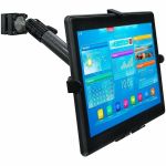 Mount-It! Mounting Arm for Tablet - Black - Height Adjustable - 7in to 11in Screen Support - 3.30 lb Load Capacity - Carbon Fiber
