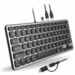 Macally Compact Wired Keyboard with USB hub ports & Dual USB C / A - Cable Connectivity - USB Type C  USB Type A Interface - 78 Key(s) - macOS - Universal  Mouse  Hard Drive  Notebook