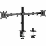 Mount-It! Desk Mount for Monitor - Black - Landscape/Portrait - Height Adjustable - 2 Display(s) Supported - 17in to 32in Screen Support - 39.60 lb Load Capacity - 75 x 75  100 x 100 -