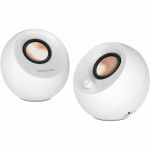 Creative Labs 51MF1710AA003 Pebble Pro 2.0 Portable Bluetooth Speaker System - 10 W RMS - White - Desktop - 80 Hz to 20 kHz