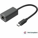 4XEM USB-C to 2.5 Gbps RJ-45 Ethernet Adapter - TAA - USB 3.2 (Gen 1) Type C - 2.50 Gbit/s Data Transfer Rate - Realtek RTL8156B - 1 Port(s) - 1 - Twisted Pair - 2.5GBase-T - Portable -