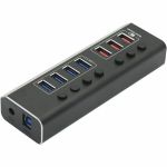 4XEM USB Hub - USB 3.0 Type B - 640 MB/s - Hard Drive  Printer  Smartphone  Tablet  Camera  Microphone - Portable - 7 USB Port(s) - TAA Compliant