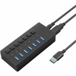 4XEM 7 Port USB 3.0 Power Switch Data Transfer Hub - USB Type A - 640 MB/s - Hard Drive  Keyboard  Mouse  Workstation - Desktop - 7 USB Port(s) - 7 USB 3.0 Port(s)