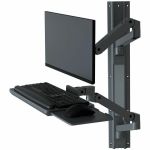 Ergotron Wall Mount for Keyboard  Monitor - Dark Gray - 32in to 34in Screen Support - 22 lb Load Capacity - 100 x 100  75 x 75 - VESA Mount Compatible