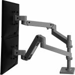 Ergotron Desk Mount for Monitor  LCD Display - Dark Gray - Height Adjustable - 2 Display(s) Supported - 27in Screen Support - 44 lb Load Capacity - 100 x 100  75 x 75 - VESA Mount Compa
