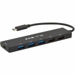 Eaton Tripp Lite Series 6-Port Slim USB Hub  USB 3.2 Gen 2 (10 Gbps) and USB-A 2.0 Hub Ports  USB-C Connector with USB-A Adapter  Black - USB Type C - 1.25 GB/s  60 MB/s - Notebook  Des