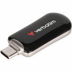 Verbatim 128GB Plectra USB-C Flash Drive - Black - 128 GB - USB 3.2 (Gen 1) Type C - Black