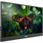 AOC 16T10 16in Class Full HD LCD Monitor - 16:9 - Black - 15.6in Viewable - In-plane Switching (IPS) Technology - 1920 x 1080 - 16.7 Million Colors - 250 Nit - 5 ms - Speakers - Tilt -