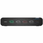 Belkin Universal DisplayPort Secure KVM  4-Port Single Head with CAC - 4K - 3840 x 2160 - 11 x USB - 5 x DisplayPort - Desktop - TAA Compliant