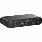 Belkin 4:2 DisplayPort MultiClave Secure KVM with CAC - 4K - 3840 x 2160 - 11 x USB - 6 x DisplayPort - Desktop - TAA Compliant