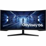 Samsung Odyssey G5 C34G55TWWN 34in Class UW-QHD Curved Screen LED Monitor - 21:9 - Black - 34in Viewable - Vertical Alignment (VA) - LED Backlight - 3440 x 1440 - 16.7 Million Colors -