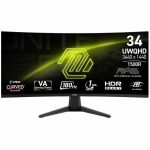 MSI MAG MAG346CQ 34in VA UWQHD 180Hz 1ms AdaptiveSync Curved Gaming Monitor - 3440x1440 1500R Curve Rapid VA HDR Ready