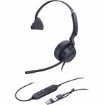 Yealink UH42 Headset - Microsoft Teams Certification - Mono - USB Type C - Wired - 20 Hz to 20 kHz - Over-the-head  On-ear - Monaural - Supra-aural - 1.97 ft Cable - Noise Cancelling Mi