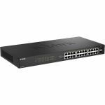 D-Link 26-Port Gigabit Unmanaged PoE Switch - 24 Ports - Gigabit Ethernet - 10/100/1000Base-T  1000Base-X - 2 Layer Supported - 2 SFP Slots - 288.56 W Power Consumption - 240 W PoE Budg