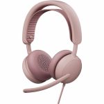 Logitech Zone Wired 2 for Business - Noise-Canceling Headset with Adaptive Hybrid ANC  Microsoft Teams Certified  USB-C with USB-A adapter  Rose - Microsoft Teams CertificationUSB Type