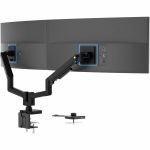 Mount-It! ProFlex Desk Mount for Dual Monitor - Matte Black - Height Adjustable - 2 Display(s) Supported - 17in to 35in Screen Support - 88 lb Load Capacity - 75 x 75  100 x 100 - VESA