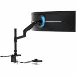 Mount-It! ProFlex Desk Mount for Monitor with Pole - Matte Black - Height Adjustable - 1 Display(s) Supported - 17in to 49in Screen Support - 44 lb Load Capacity - 75 x 75  100 x 100 -
