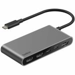 Belkin Connect 5-Port USB-C Hub with Dual USB-C Ports - for Workstation  Monitor  Display Screen  Notebook  Tablet  Smartphone  MacBook - Charging Capability - USB Type C - 4K @ 60Hz -