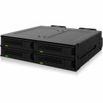 Icy Dock ExpressCage MB324V4P-B Drive Enclosure for 5.25in U.2  U.3  PCI Express NVMe 4.0 - SFF-8654 SlimSAS Host Interface Internal - Black - Hot Swappable Bays - 4 x SSD Supported - 4