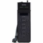 CyberPower CSB1206 Essential 12 - Outlet Surge Protector with 3600 J Surge Suppression - Clamping Voltage 800V  6 ft Cord  NEMA 5-15P  45&deg; Offset Right  Black  Lifetime Warranty
