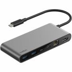 Belkin Connect 8-Port USB-C Hub with 2.5Gb Ethernet  Space Gray - for Workstation  Notebook  Tablet  Smartphone  Monitor - Charging Capability - Memory Card Reader - microSD  SD  microS
