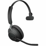 Jabra Evolve2 65 Headset - Microsoft Teams Certification - Mono - Wireless - Bluetooth - 98.4 ft - On-ear  Over-the-head - Monaural - Circumaural - Noise Canceling - Black